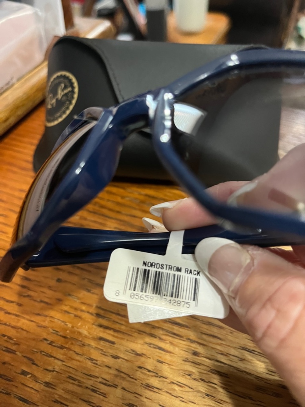 Ray-Ban Women’s Navy Blue 59mm Geometric Sunglasses - Picture 4 of 5